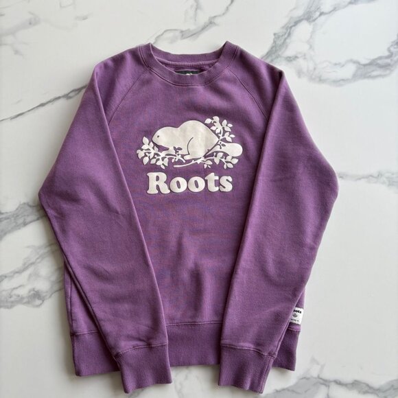 Roots Original Crew Sweatshirt TRUE VIOLET XS - Picture 1 of 5